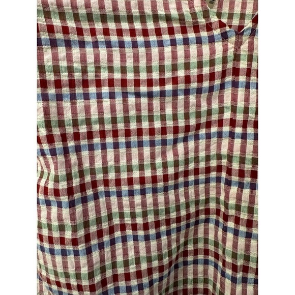 Madewell NWT XXS Boxy V Neck Short Sleeve Tie Front Cotton Mini Plaid Top - Picture 5 of 7